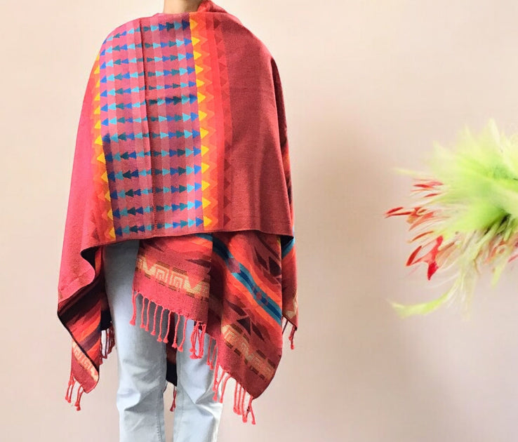 reversible shawl with sleeves