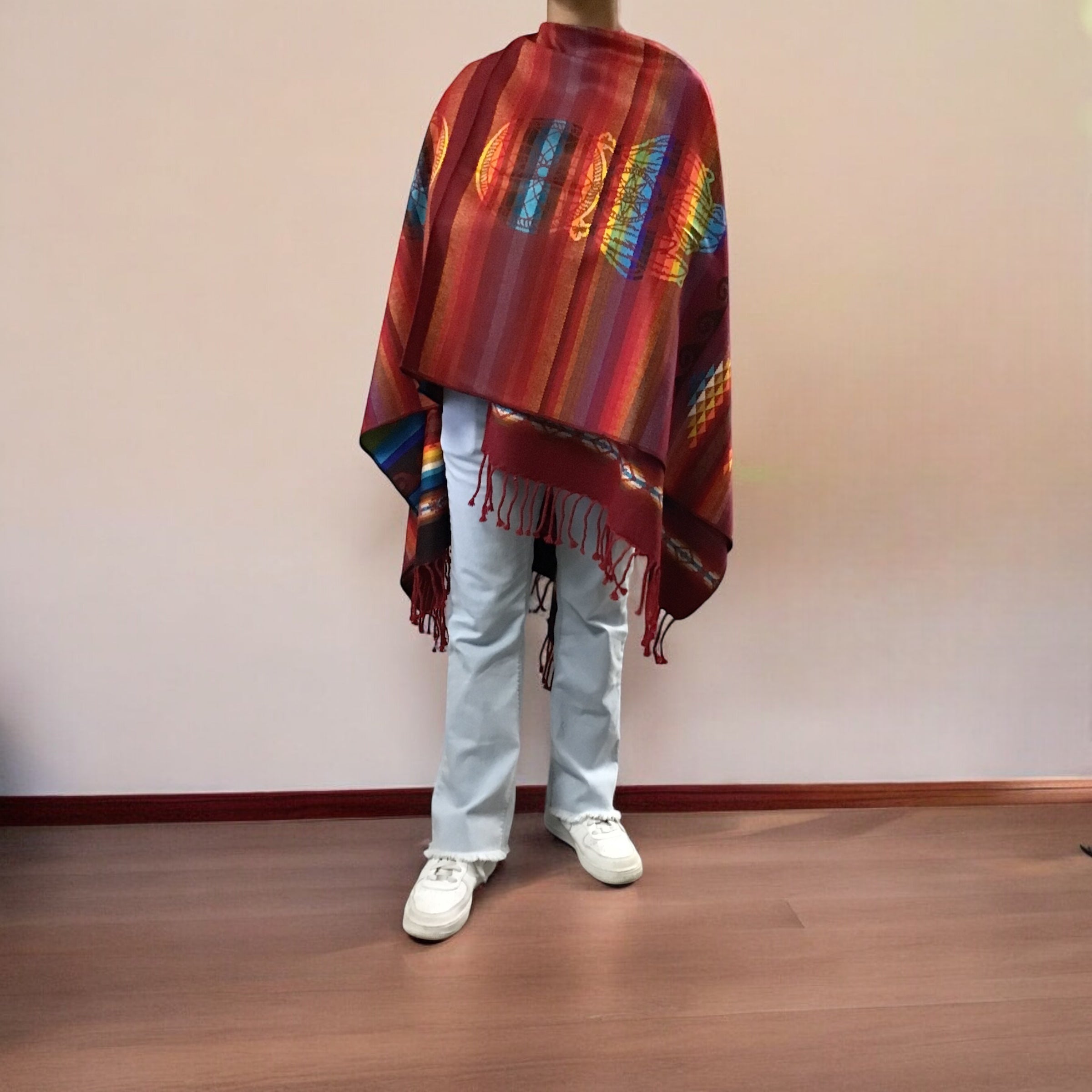 Red Handwoven Stole Shawl main image 1