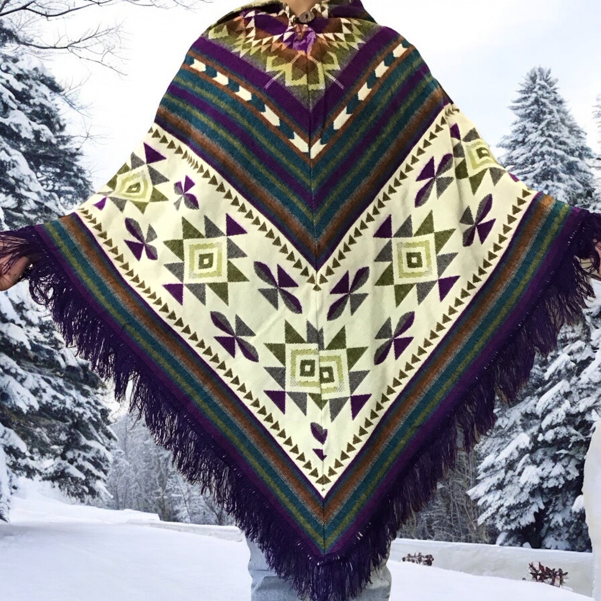 Handmade Wool Poncho for Youth (8) OldTribes