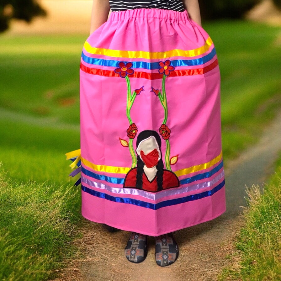 Ribbon Dress Native American Women's Traditional Dress Red