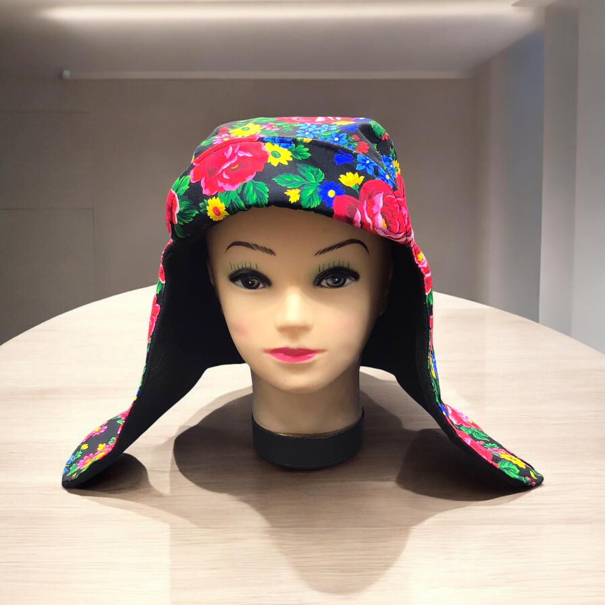 Black Kookum Hat with DropDown Ears OldTribes