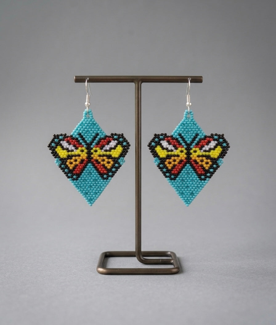 Butterfly Beaded Earrings