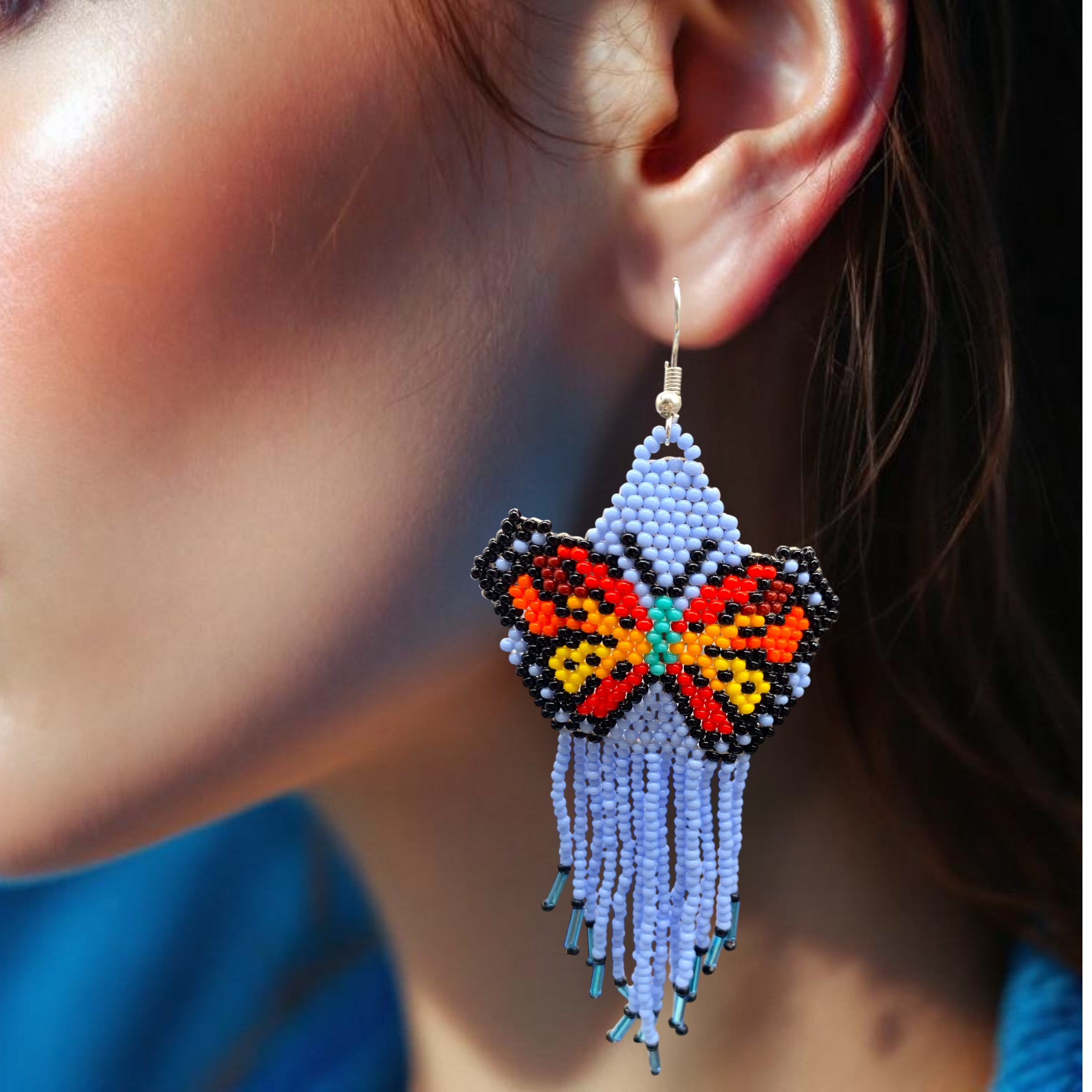 Beaded Dancing Wing Earrings
