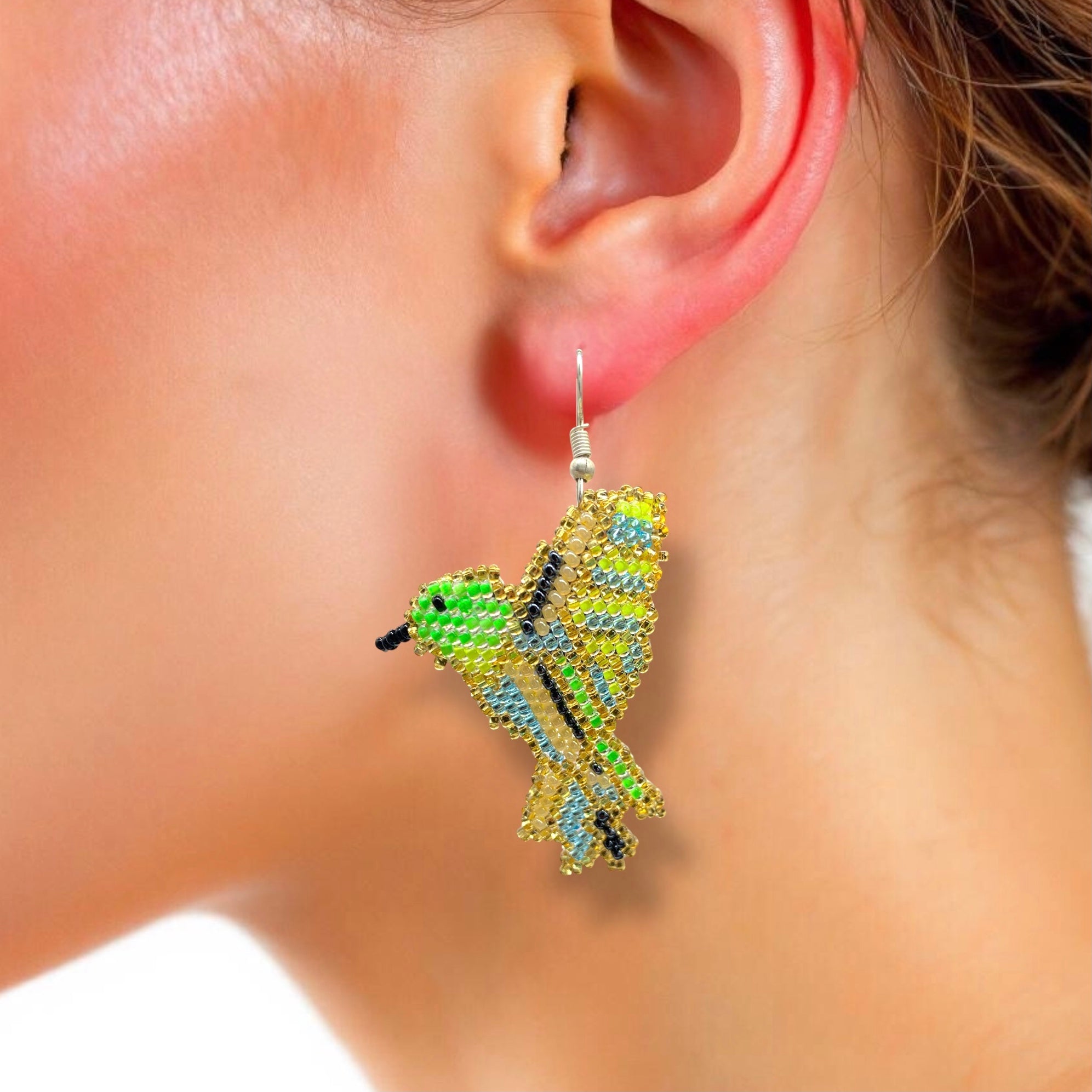 Beaded bird Earrings