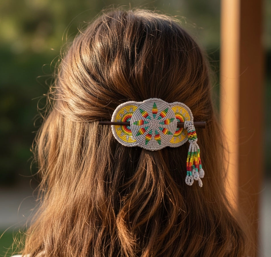 Native American Style Beaded Barrettes