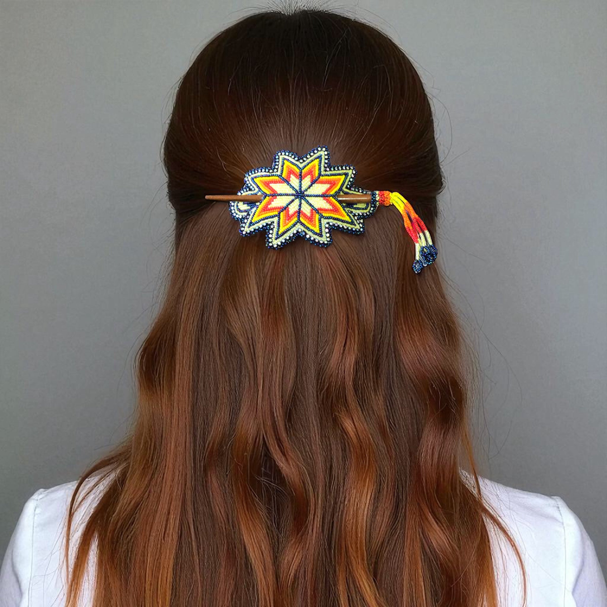 Handmade Beaded Star Barrette