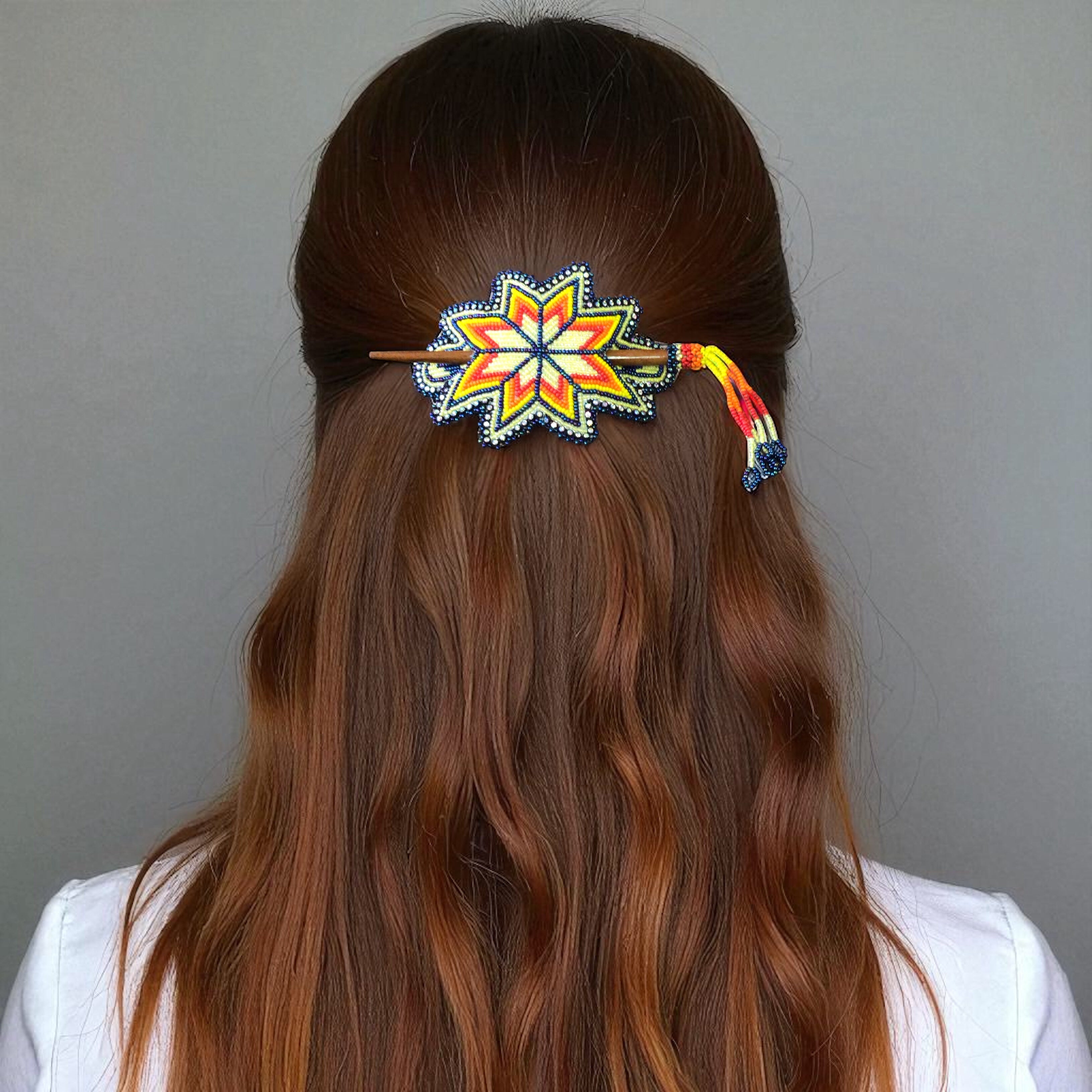 Handmade Beaded Star Barrette