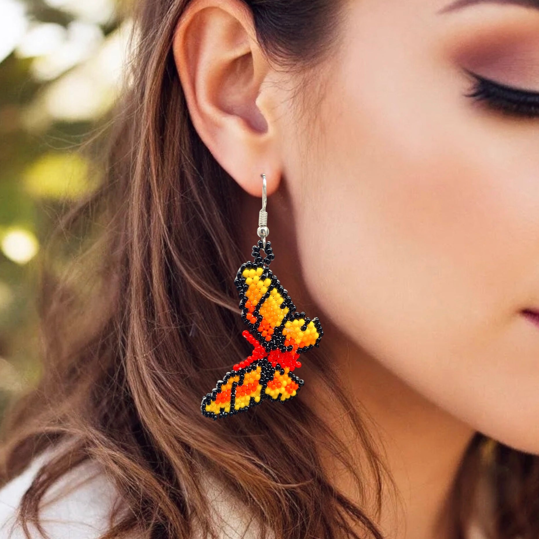 Butterfly Beaded Earrings
