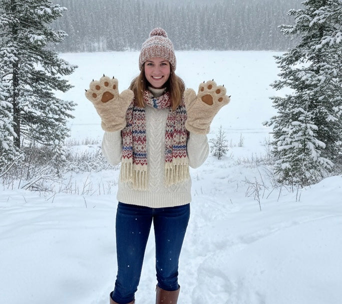 Soft Plush Paw Gloves