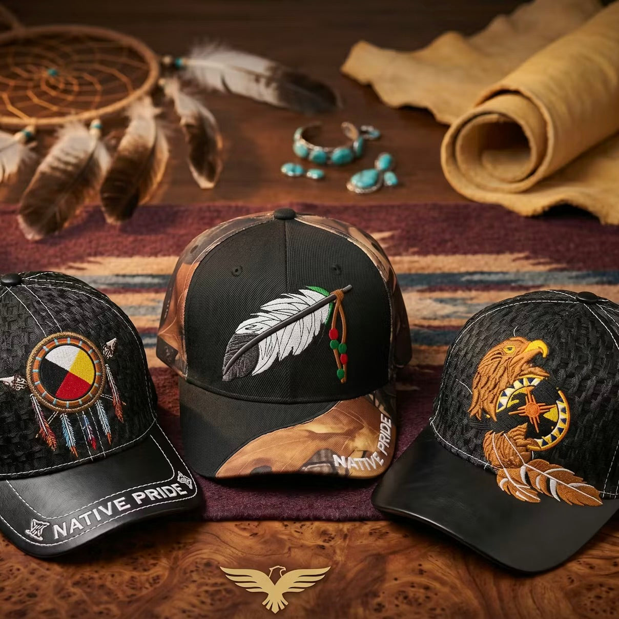 Handmade Native Cap Hat – Embroidered & Adjustable