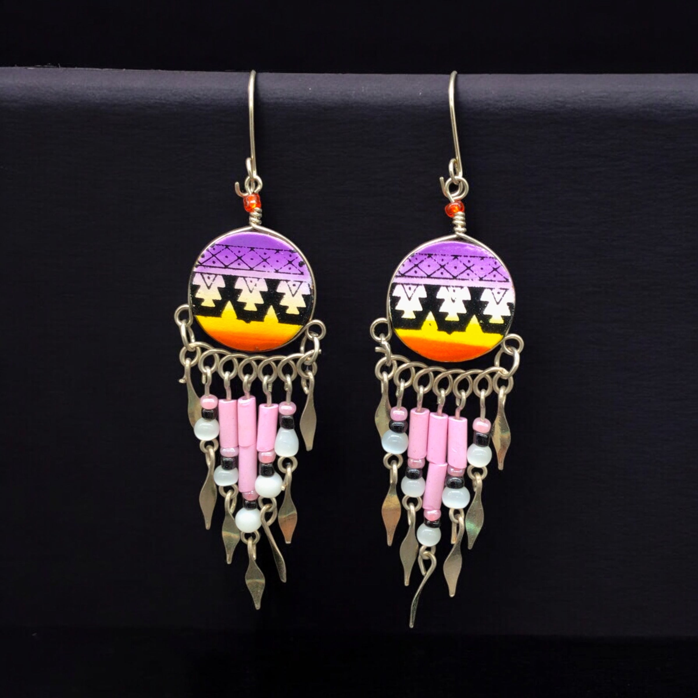 Southwestern Round Shaped Dangle Earrings