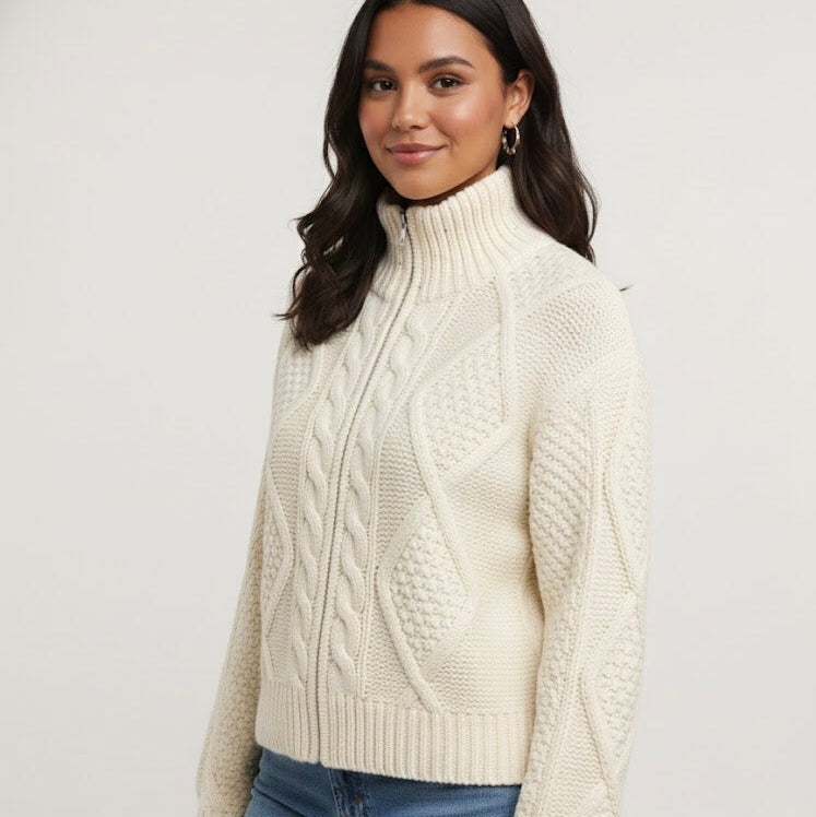 Cayambe Alpaca Cable Knit Sweater