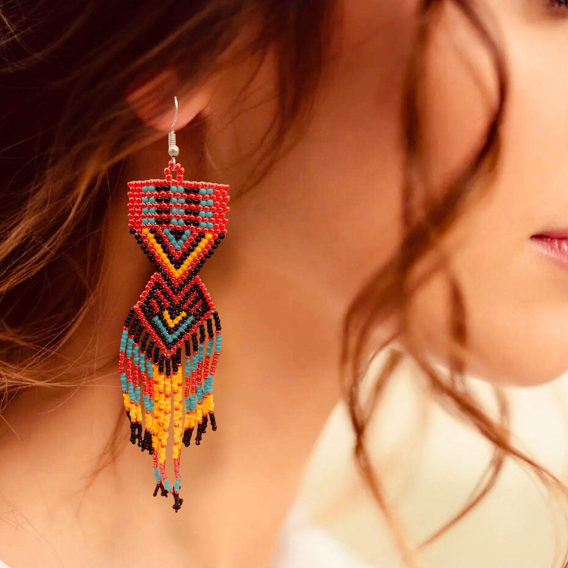 Sunset Path Beaded Earrings