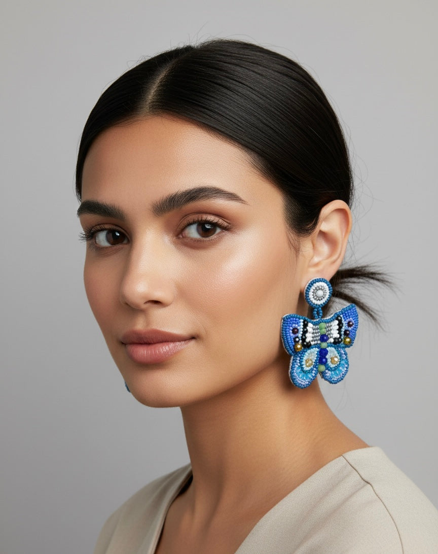 Butterfly Beaded Earrings