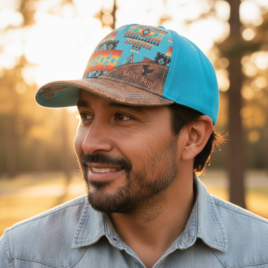 Handmade Native Cap Hat – Embroidered & Adjustable