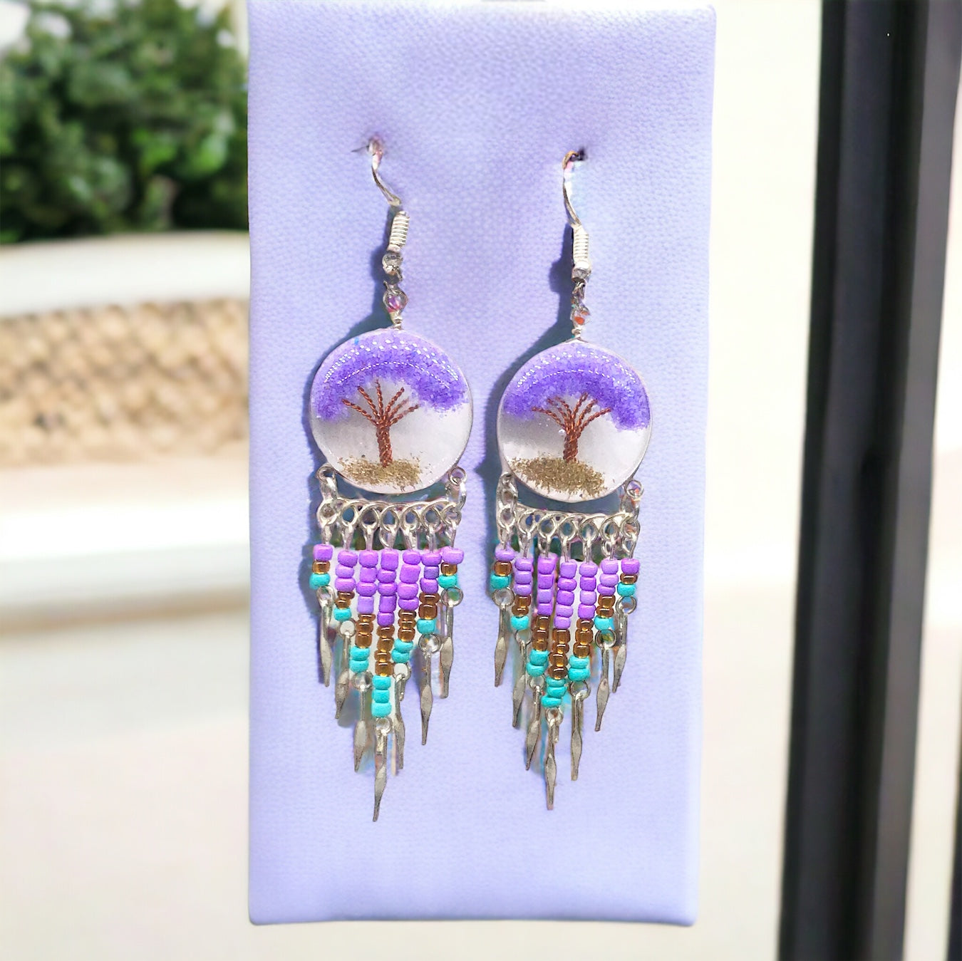 OLDTRIBES™ Tree of life Crushed Chip Stone Earrings