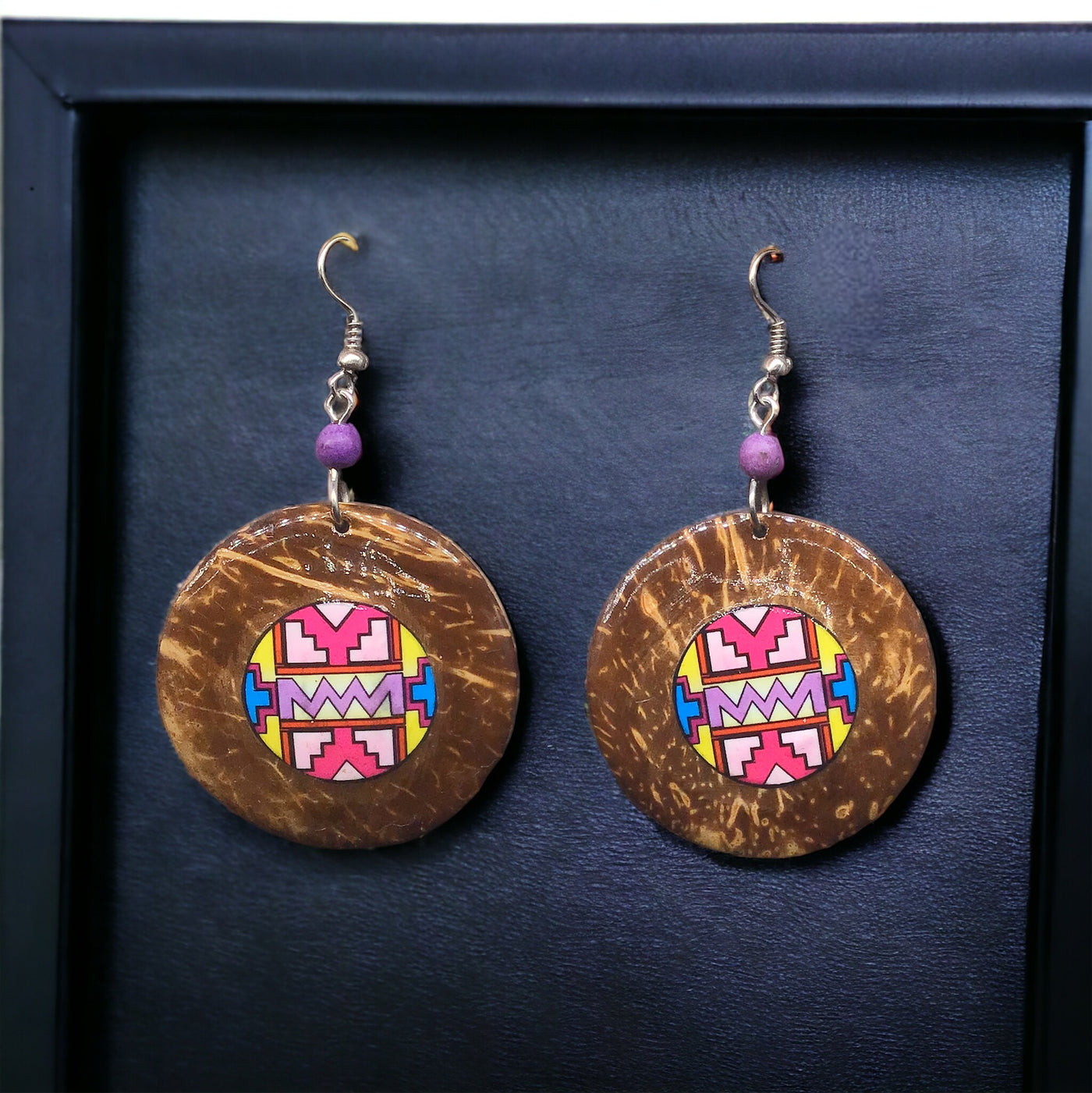 OLDTRIBES™ Wood Painted Round Earrings
