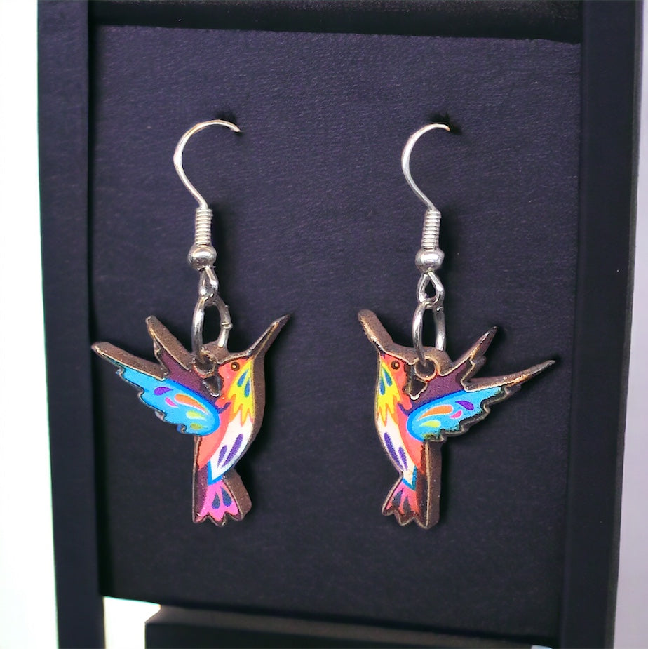 OLDTRIBES™ Painted Hummingbird Earrings