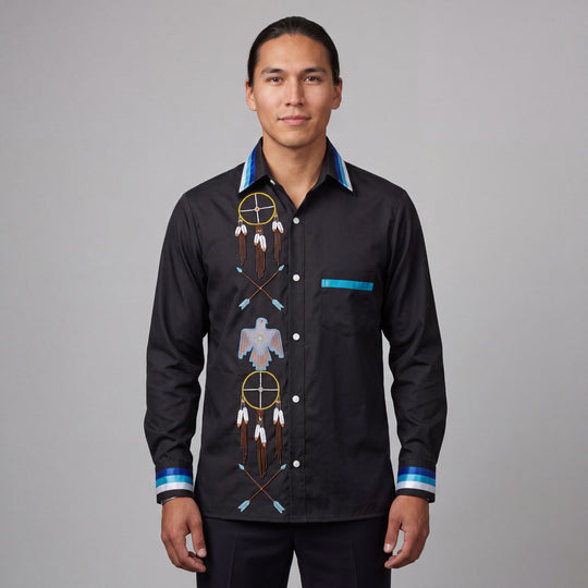 Embroidered Ribbon Shirt (Eagle)