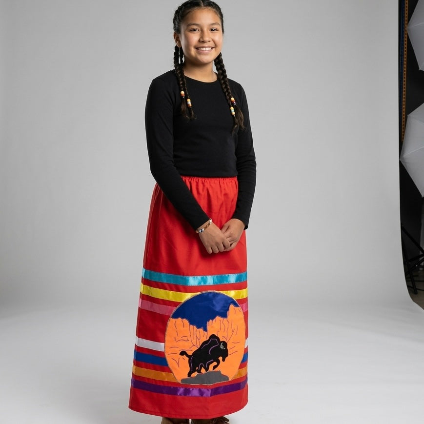 OLDTRIBES Youth Buffalo Ribbon Skirt