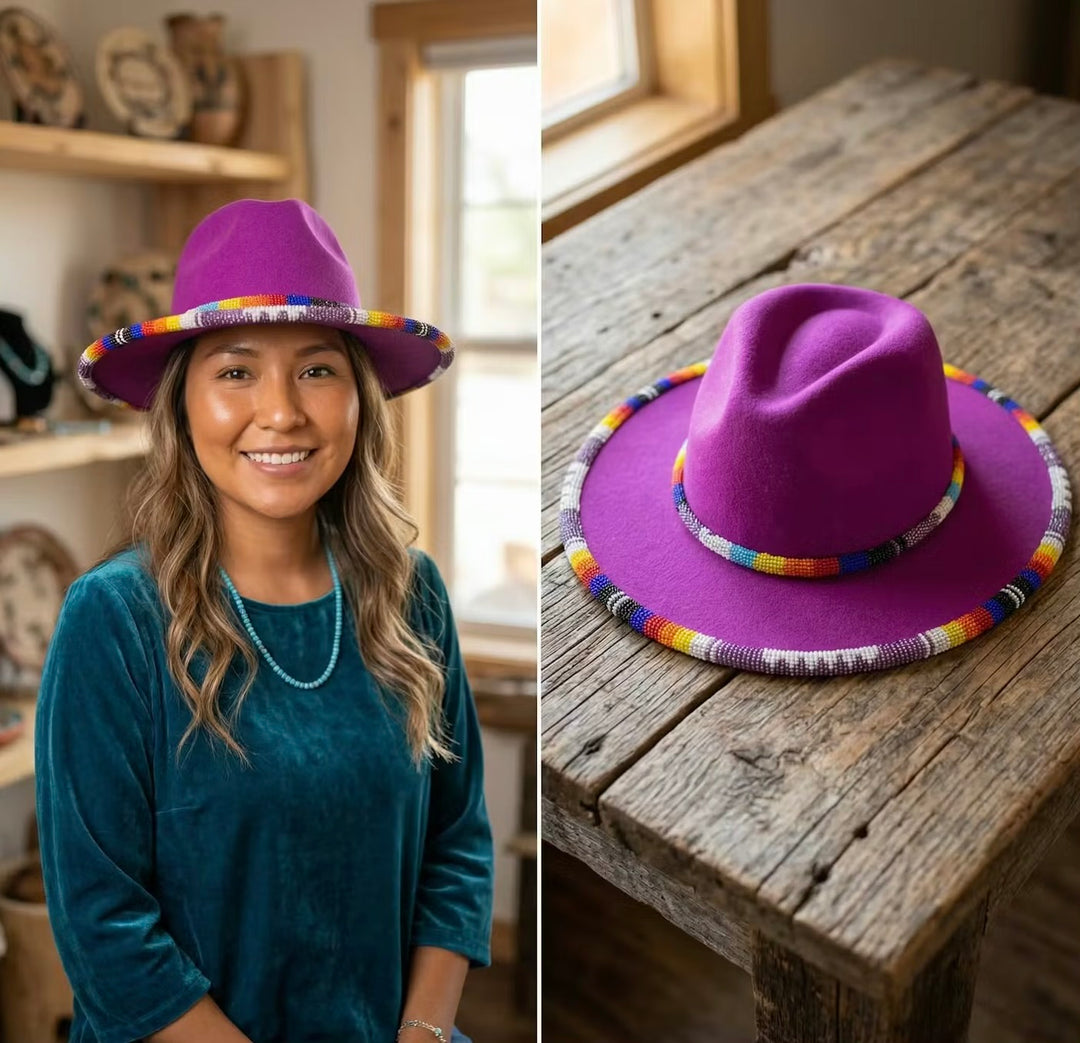 Size-59 Handmade Beaded Hat