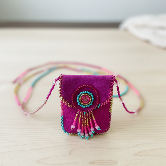 OLDTRIBES™  dark pink Medicine Bag