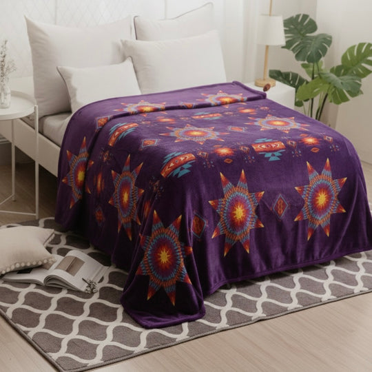 Star Burst Design Silk Touch Blanket