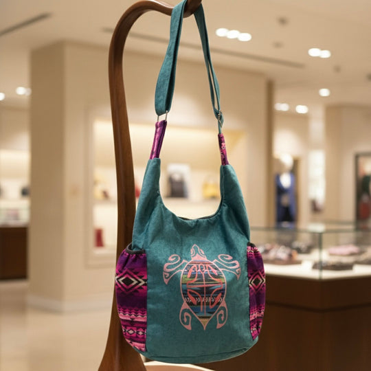 Turtle Embroidered Crossbody Bag