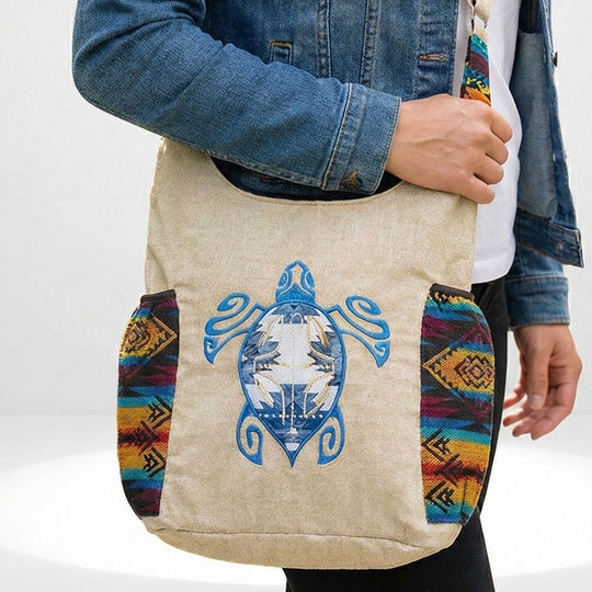 Turtle Embroidered Crossbody Bag