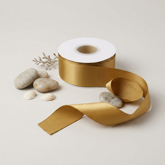 Satin Ribbon Double Face- Antique Gold 