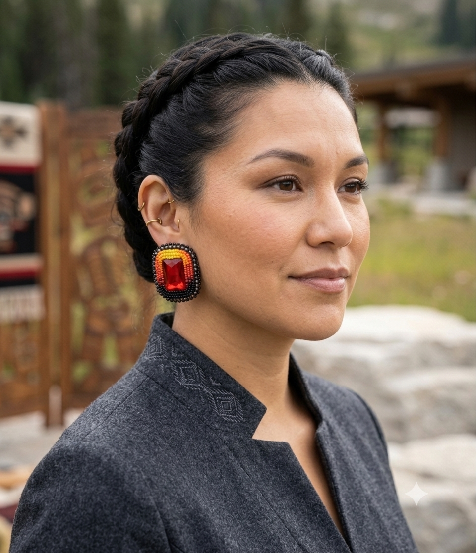 Square Beaded Halo Studs