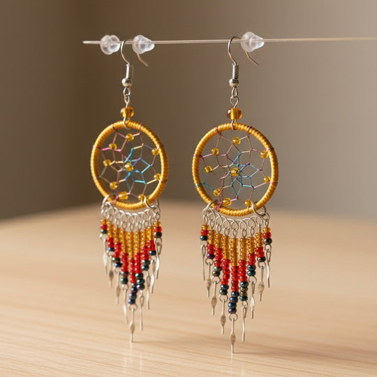 Coffe /gold/Dreamcatcher  Dangles