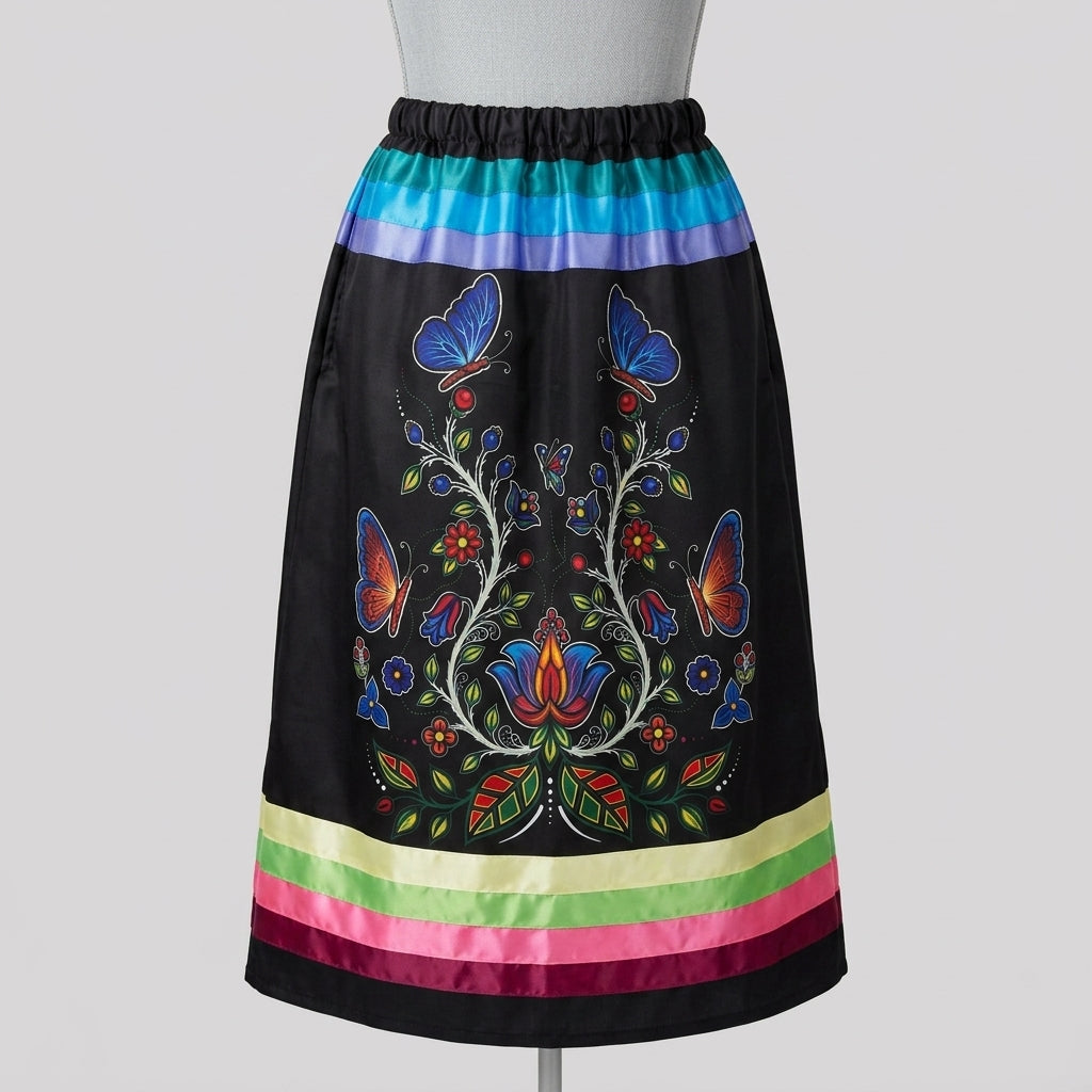 Floral Butterfly Ribbon Skirt