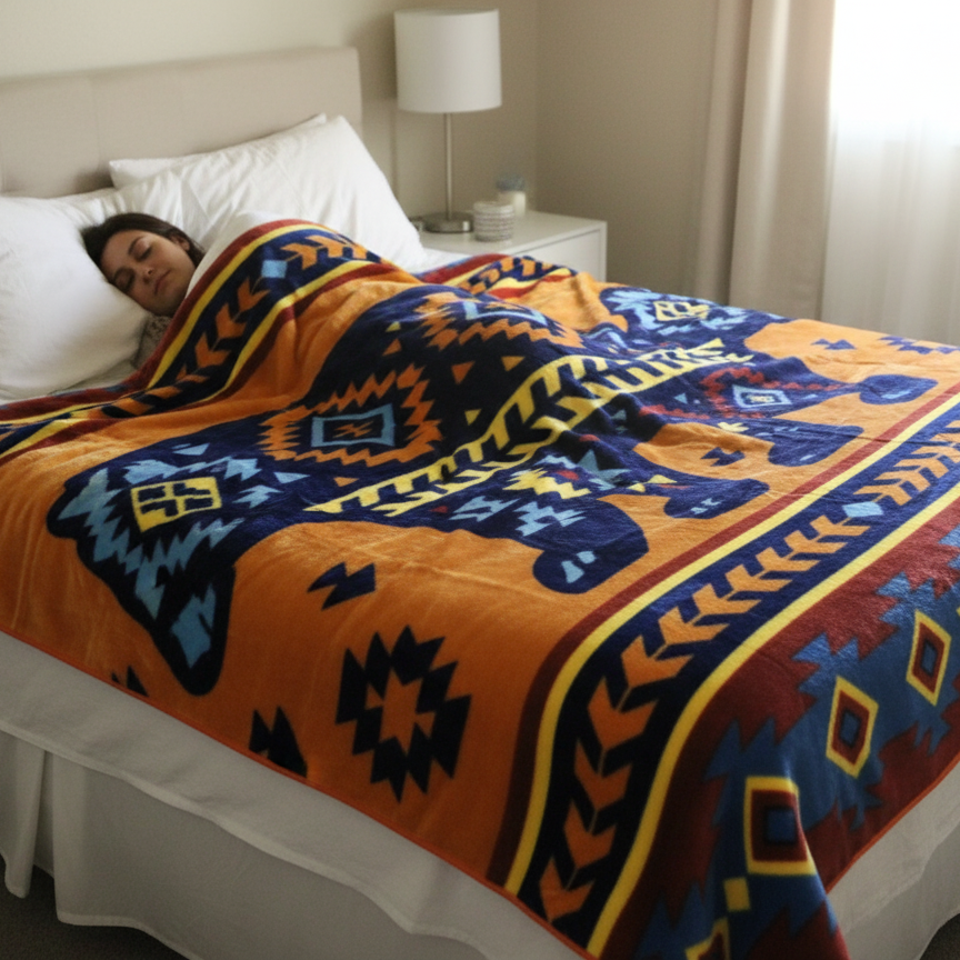 ULTRA SOFT LUXURY PLUSH BLANKET (Navajo Bear)