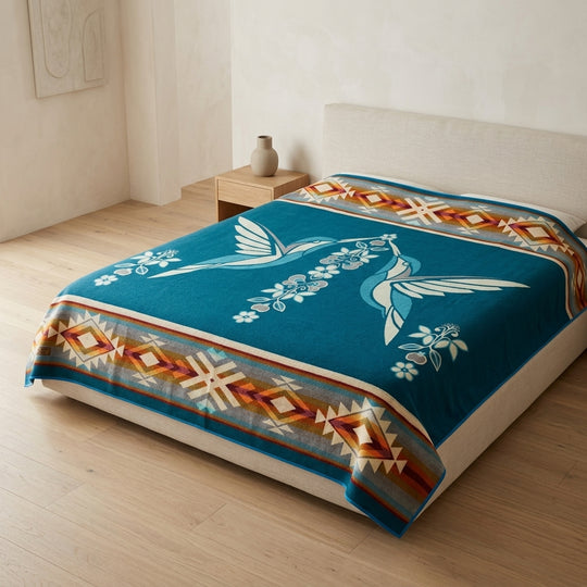 Twin Hummingbird Reversible Blanket