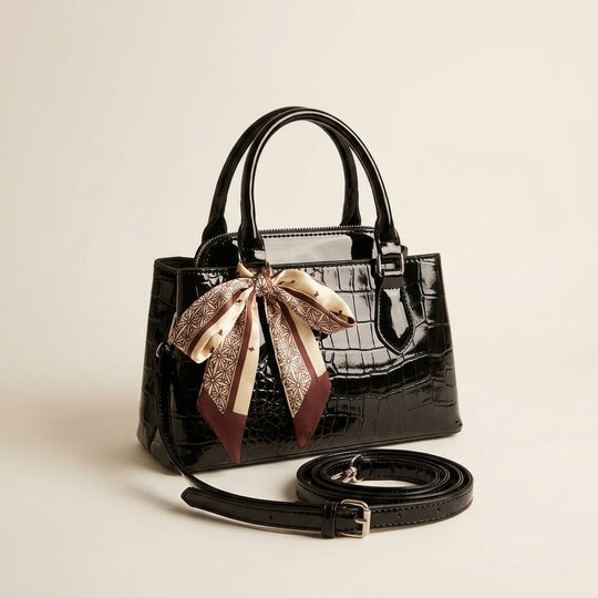 Chic Croc-Embossed Mini Satchel