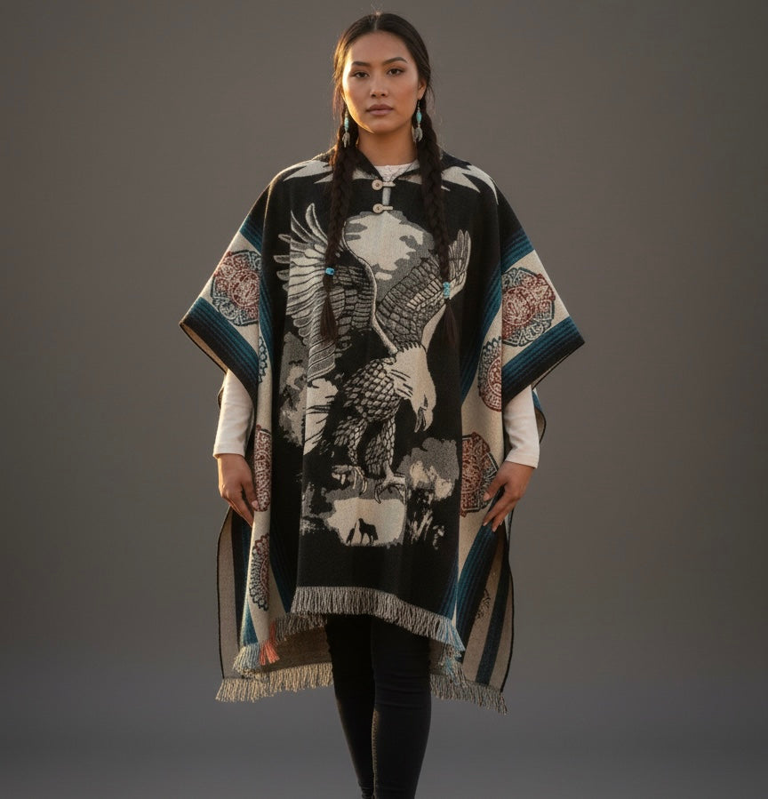 OLDTRIBES Eagle HandMade Wool Poncho