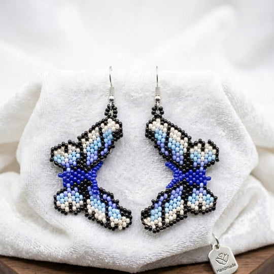 Multicolour Butterfly Beaded Earrings