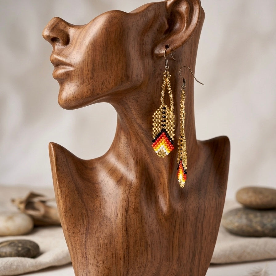 OldTribes™ Gold Feather Earrings