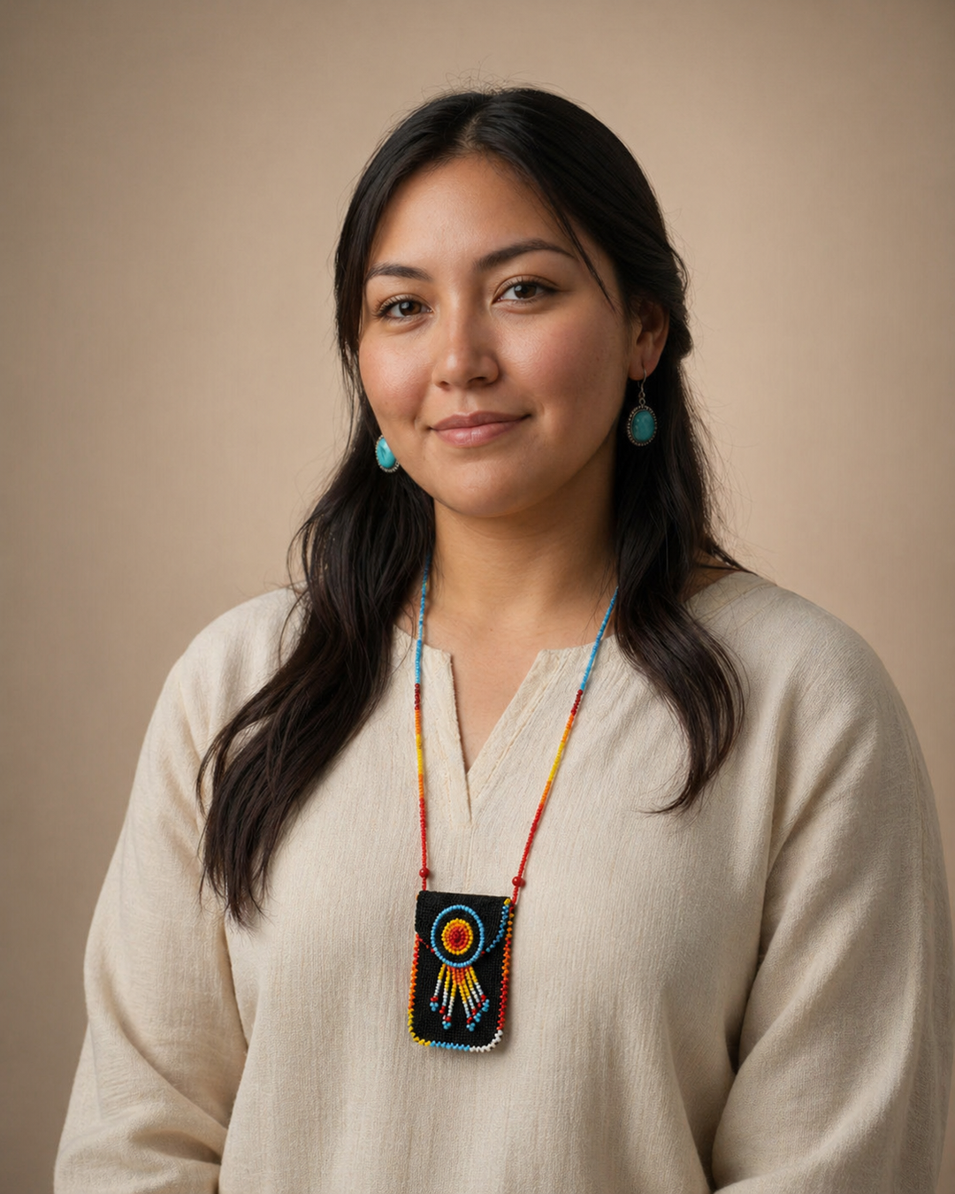 OLDTRIBES™ black and turquoise Medicine Bag