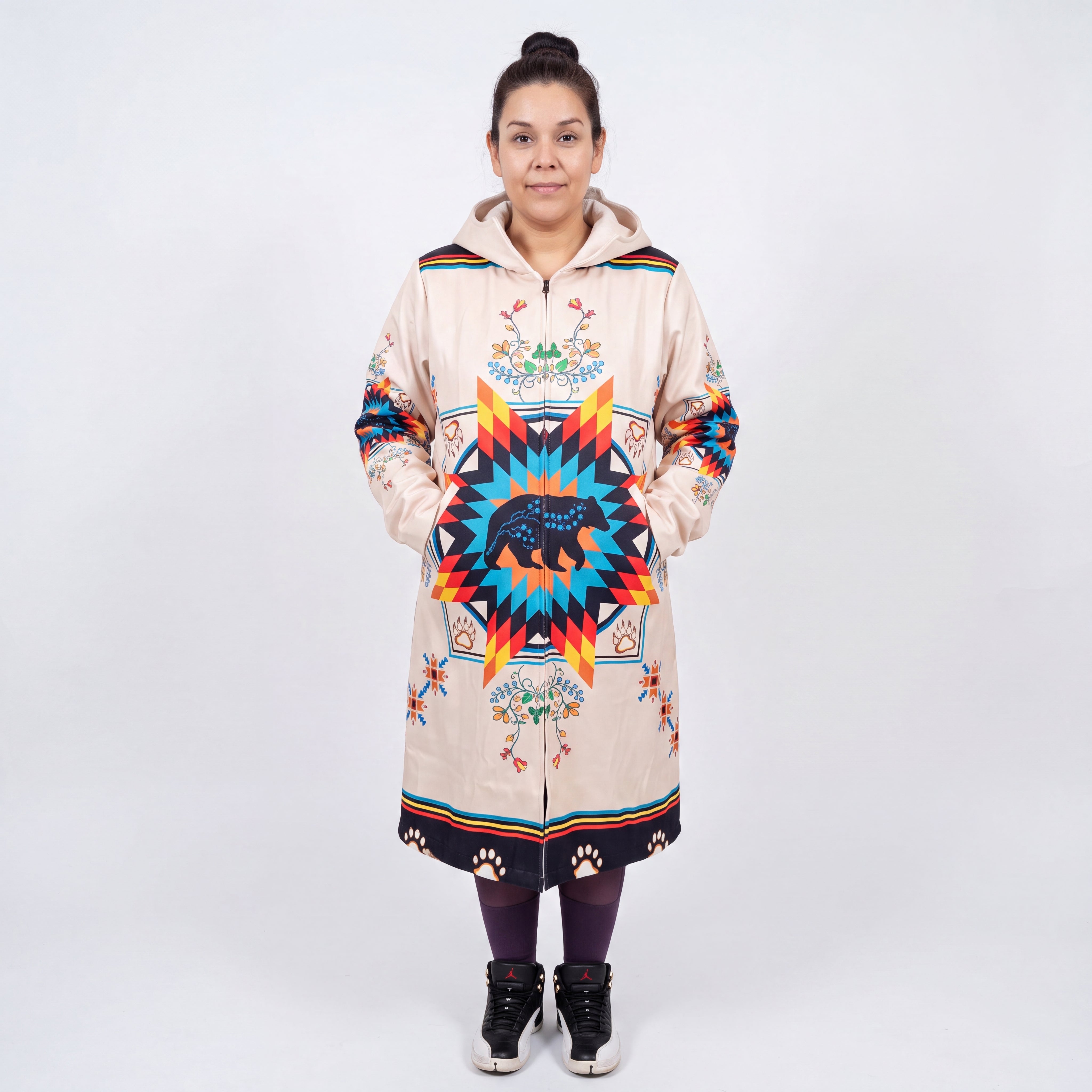 OLDTRIBES Courage bear  Long Coat (white)