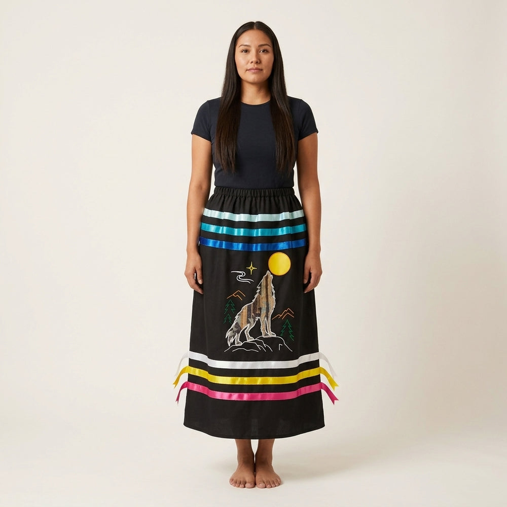 Moonlit Wolf Ribbon Skirt