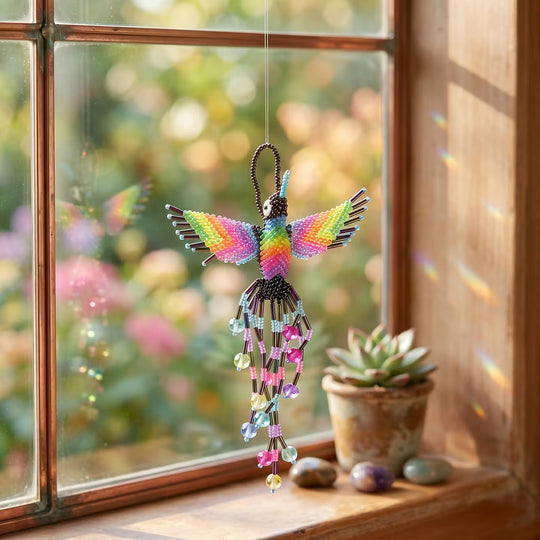 Purple Beaded Humming Bird