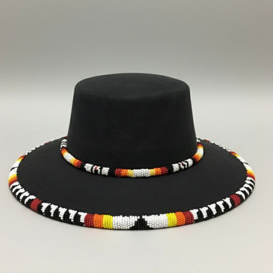 Size-56 Handmade Beaded Hat(Grey)