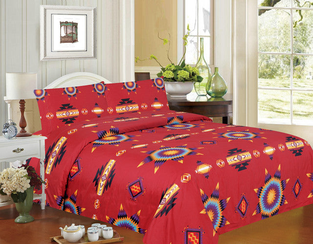 Burgundy Super Soft Queen Sheet Set – Starburst Design