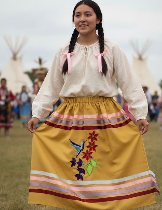 Jupe en ruban à motif colibri dansant OLDTRIBES™