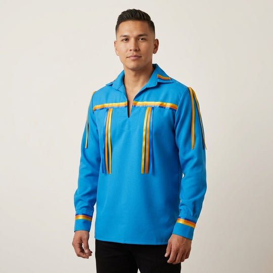 Yellow Orange Blue Ribbon Shirt