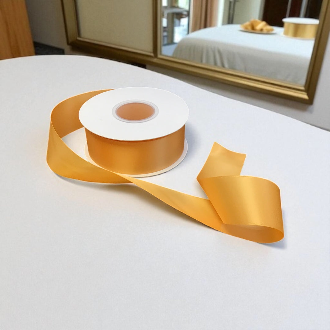 Satin Ribbon Double Face Light Orange #675 -3.8 cm Wide
