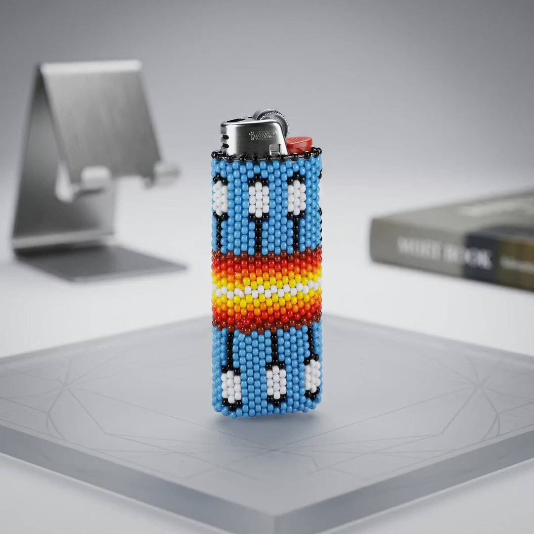 Feathers Beaded Lighter Case