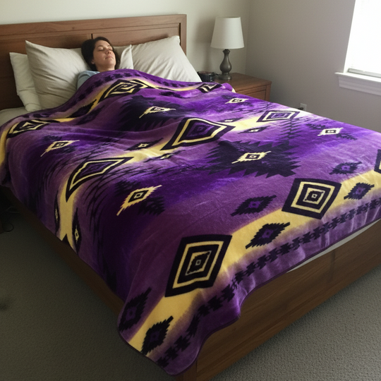 Navajo Purple Ultra Soft Luxury Plush Blanket